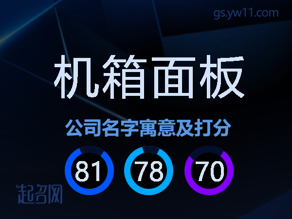 机箱面板公司名字寓意及打分
