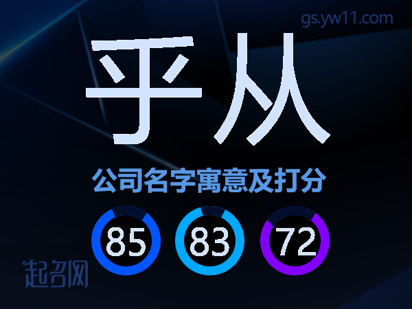 乎从公司名字寓意及打分