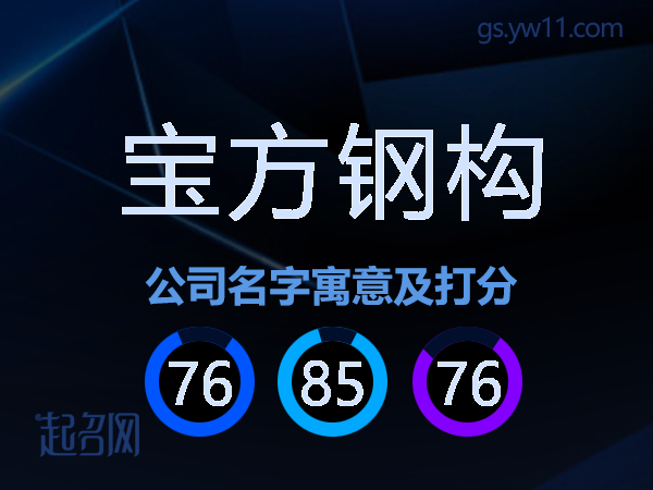 宝方钢构公司名字寓意及打分