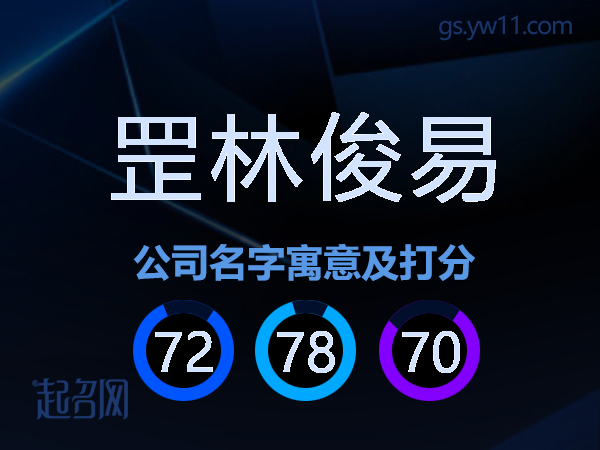 罡林俊易公司名字寓意及打分