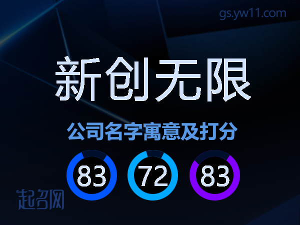 新创无限公司名字寓意及打分