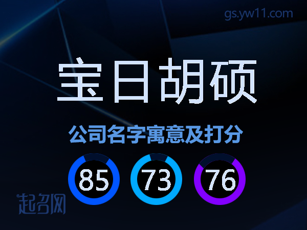 宝日胡硕公司名字寓意及打分