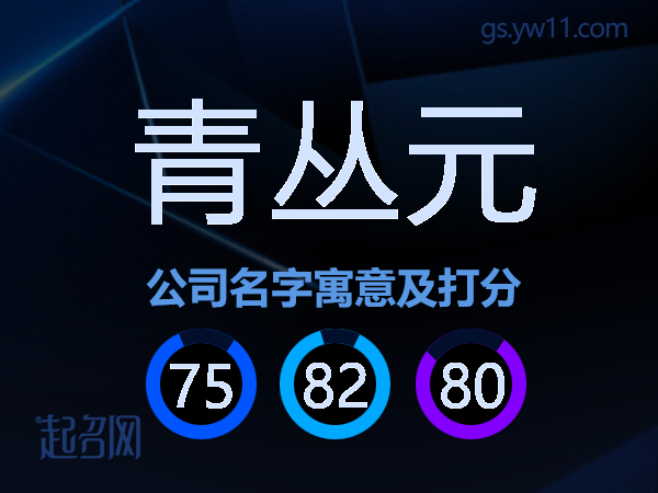 青丛元公司名字寓意及打分