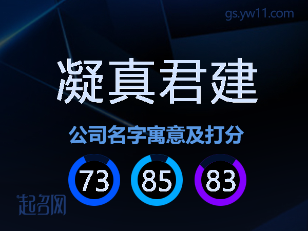 凝真君建公司名字寓意及打分