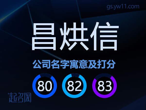 昌烘信公司名字寓意及打分