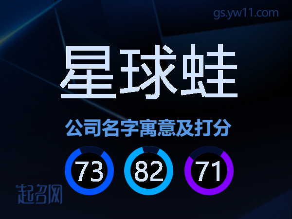 星球蛙公司名字寓意及打分