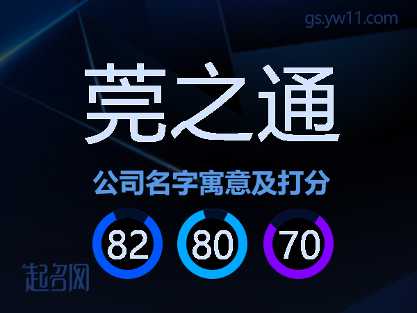 莞之通公司名字寓意及打分