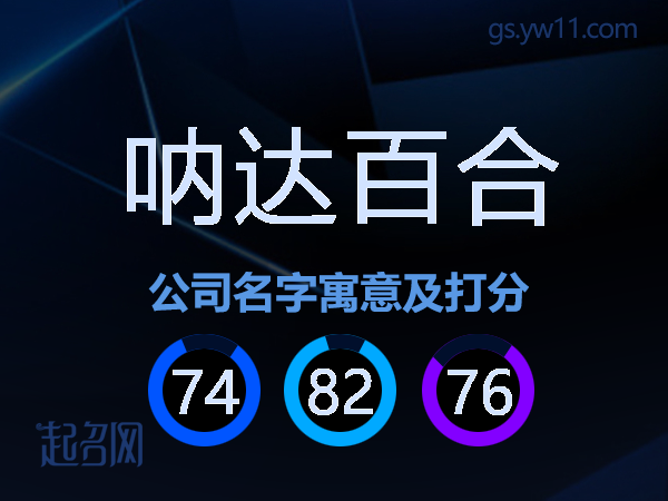呐达百合公司名字寓意及打分