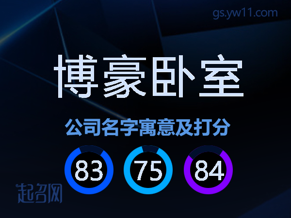 博豪卧室公司名字寓意及打分