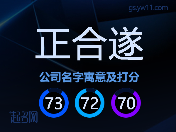 正合遂公司名字寓意及打分