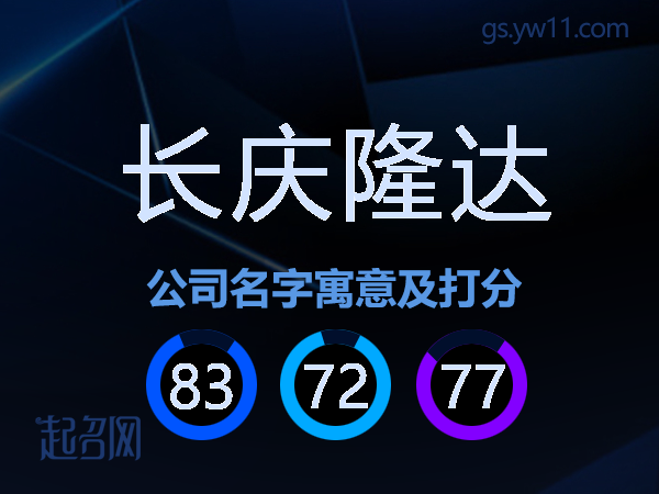 长庆隆达公司名字寓意及打分
