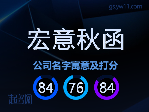 宏意秋函公司名字寓意及打分