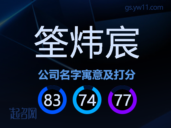 筌炜宸公司名字寓意及打分