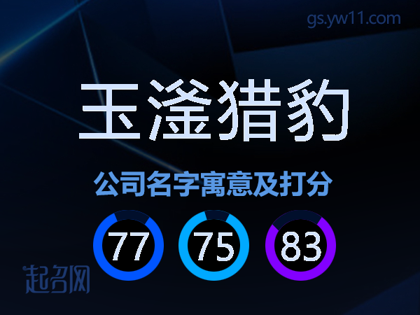 玉滏猎豹公司名字寓意及打分