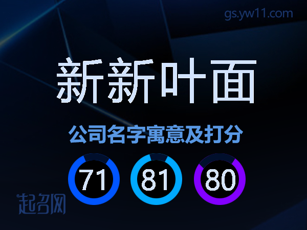 新新叶面公司名字寓意及打分