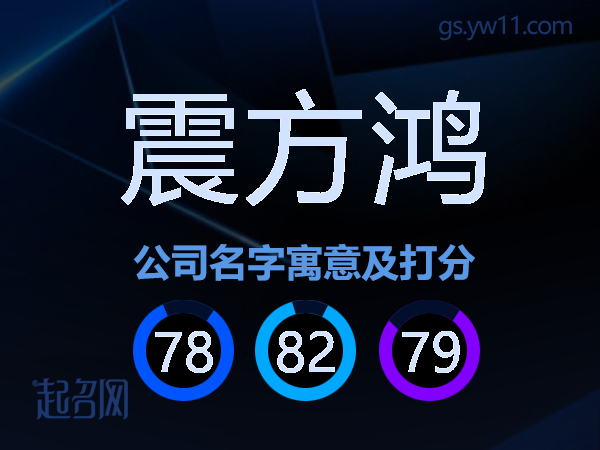 震方鸿公司名字寓意及打分