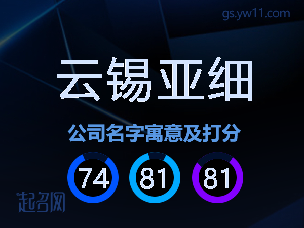 云锡亚细公司名字寓意及打分