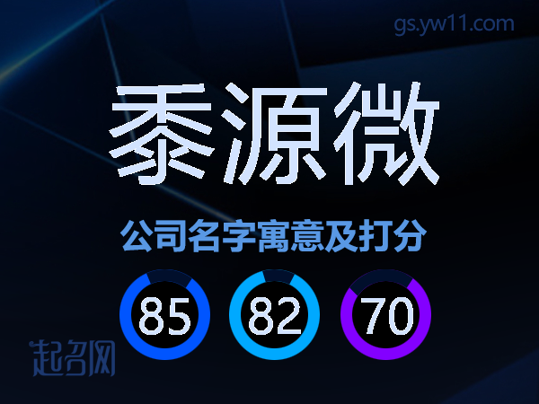 黍源微公司名字寓意及打分