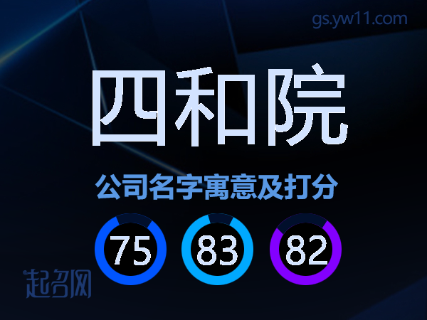 四和院公司名字寓意及打分