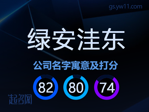 绿安洼东公司名字寓意及打分