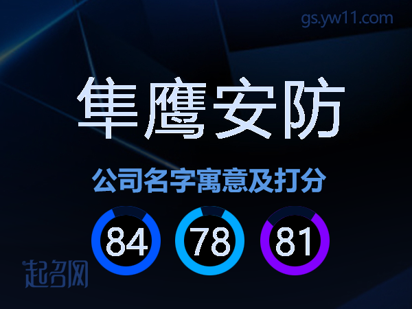 隼鹰安防公司名字寓意及打分
