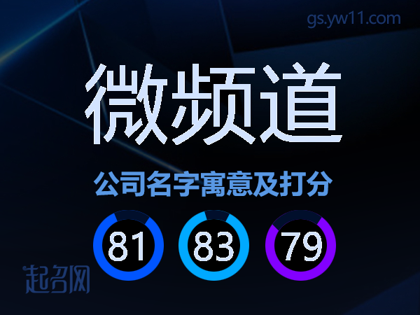 微频道公司名字寓意及打分