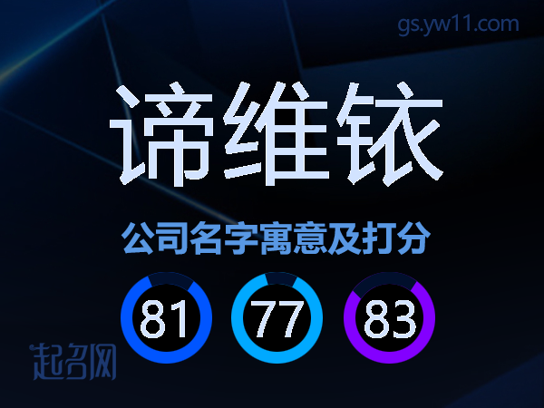 谛维铱公司名字寓意及打分