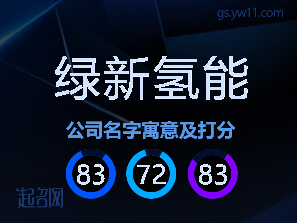 绿新氢能公司名字寓意及打分