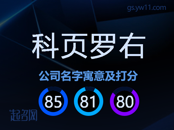 科页罗右公司名字寓意及打分