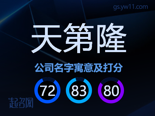天第隆公司名字寓意及打分