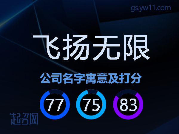 飞扬无限公司名字寓意及打分