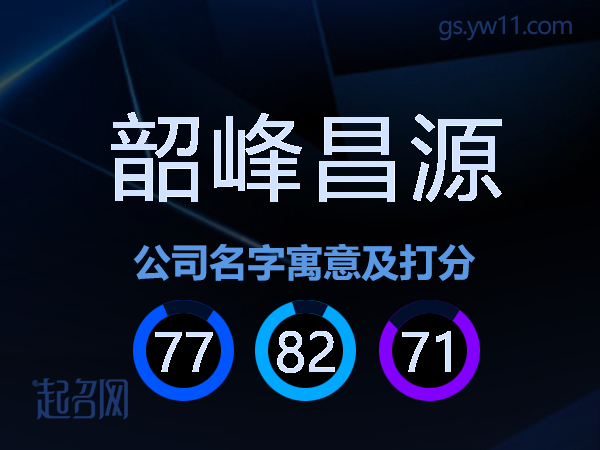 韶峰昌源公司名字寓意及打分