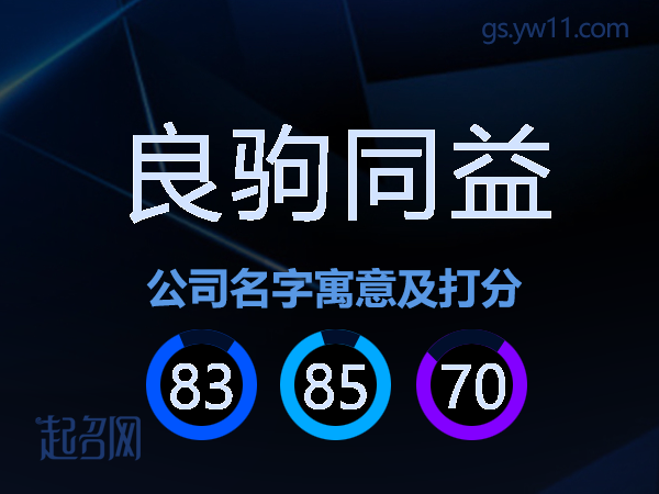 良驹同益公司名字寓意及打分