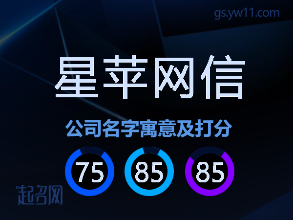 星苹网信公司名字寓意及打分