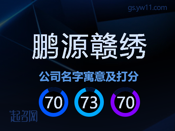 鹏源赣绣公司名字寓意及打分