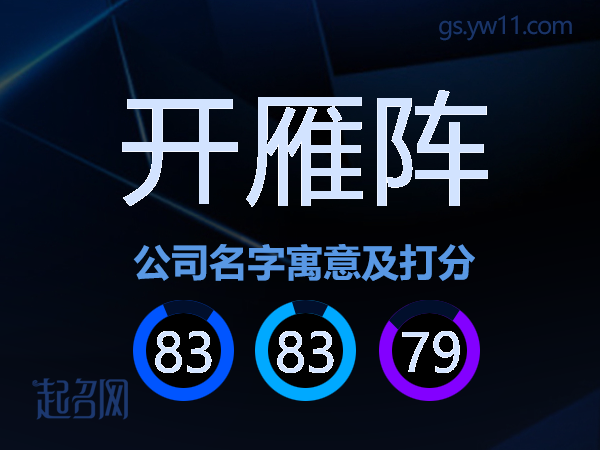 开雁阵公司名字寓意及打分