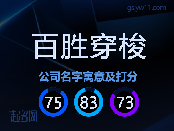 百胜穿梭公司名字寓意及打分