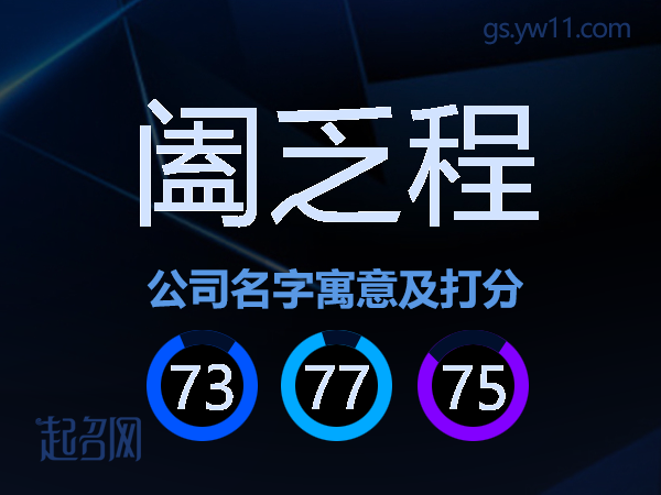 阖乏程公司名字寓意及打分