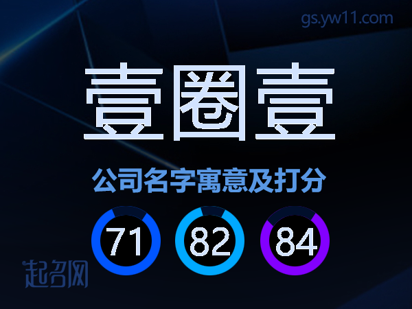 壹圈壹公司名字寓意及打分