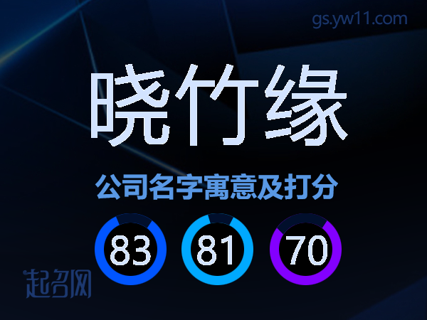 晓竹缘公司名字寓意及打分