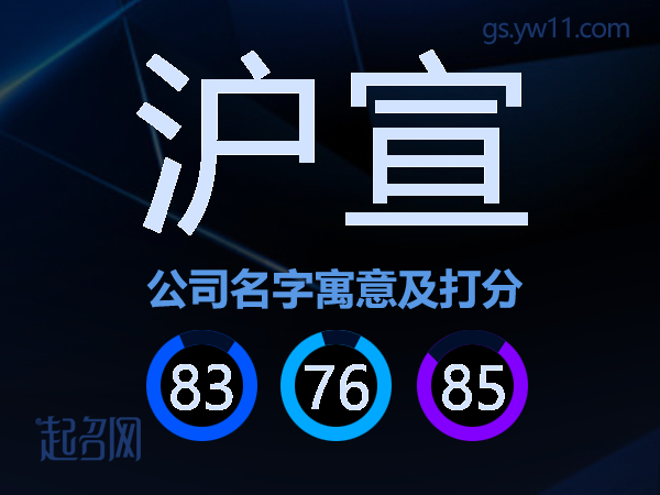 沪宣公司名字寓意及打分