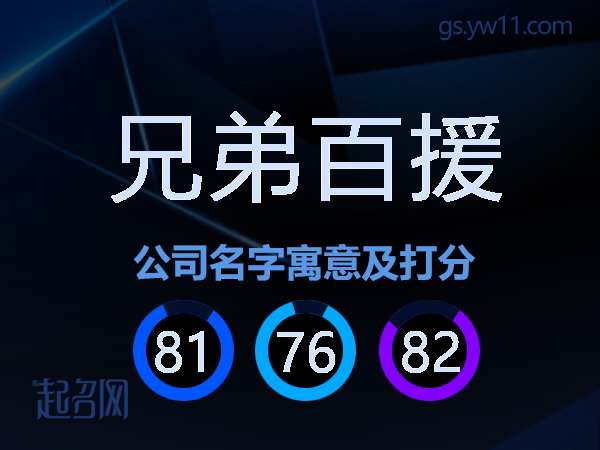 兄弟百援公司名字寓意及打分