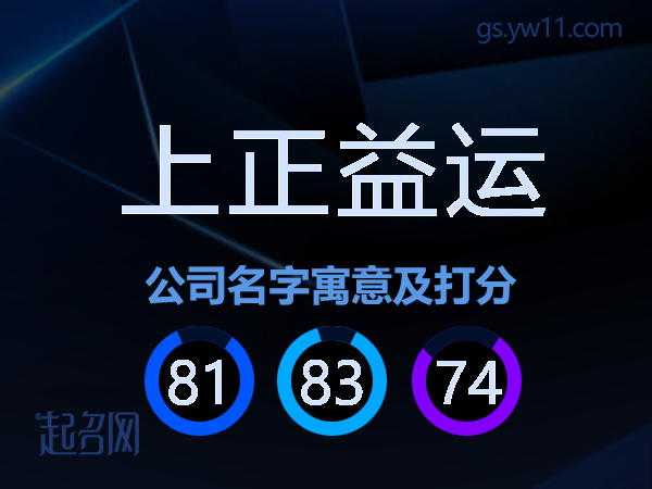 上正益运公司名字寓意及打分