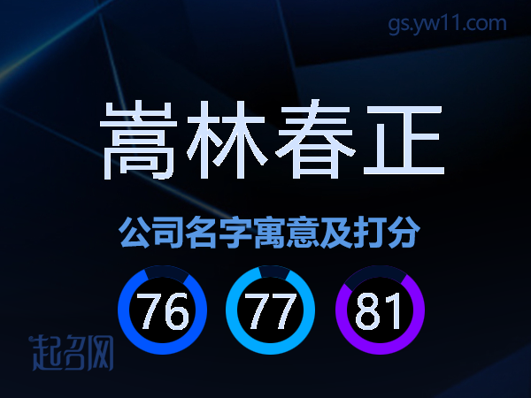 嵩林春正公司名字寓意及打分