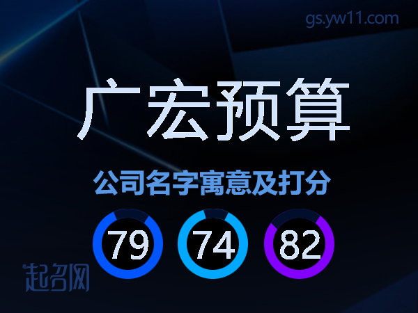 广宏预算公司名字寓意及打分