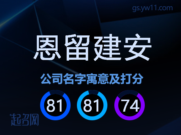 恩留建安公司名字寓意及打分