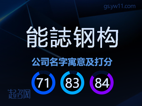 能誌钢构公司名字寓意及打分
