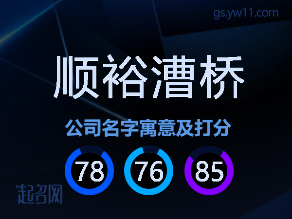 顺裕漕桥公司名字寓意及打分