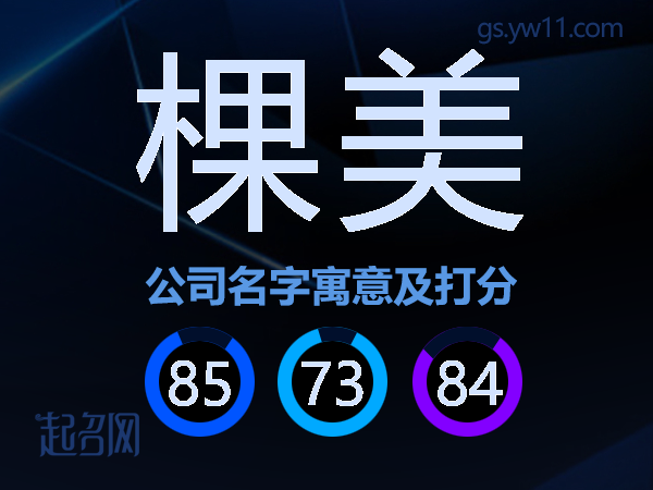 棵美公司名字寓意及打分