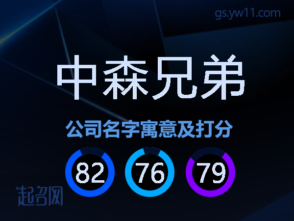 中森兄弟公司名字寓意及打分